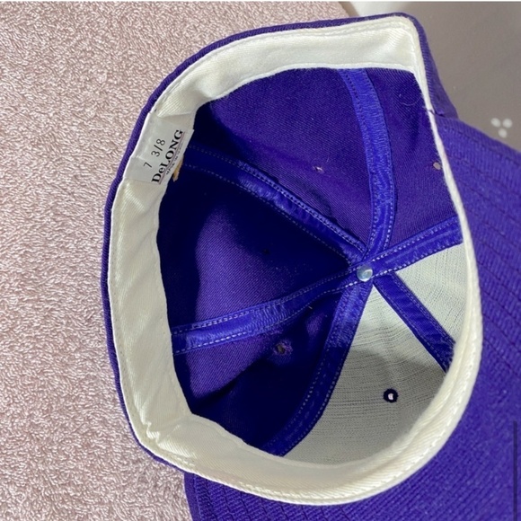 Vintage DeLong Royal Purple Yellow D’Arcy Ranch Golf Club Embroidered Logo 7 3/8 - Picture 8 of 11